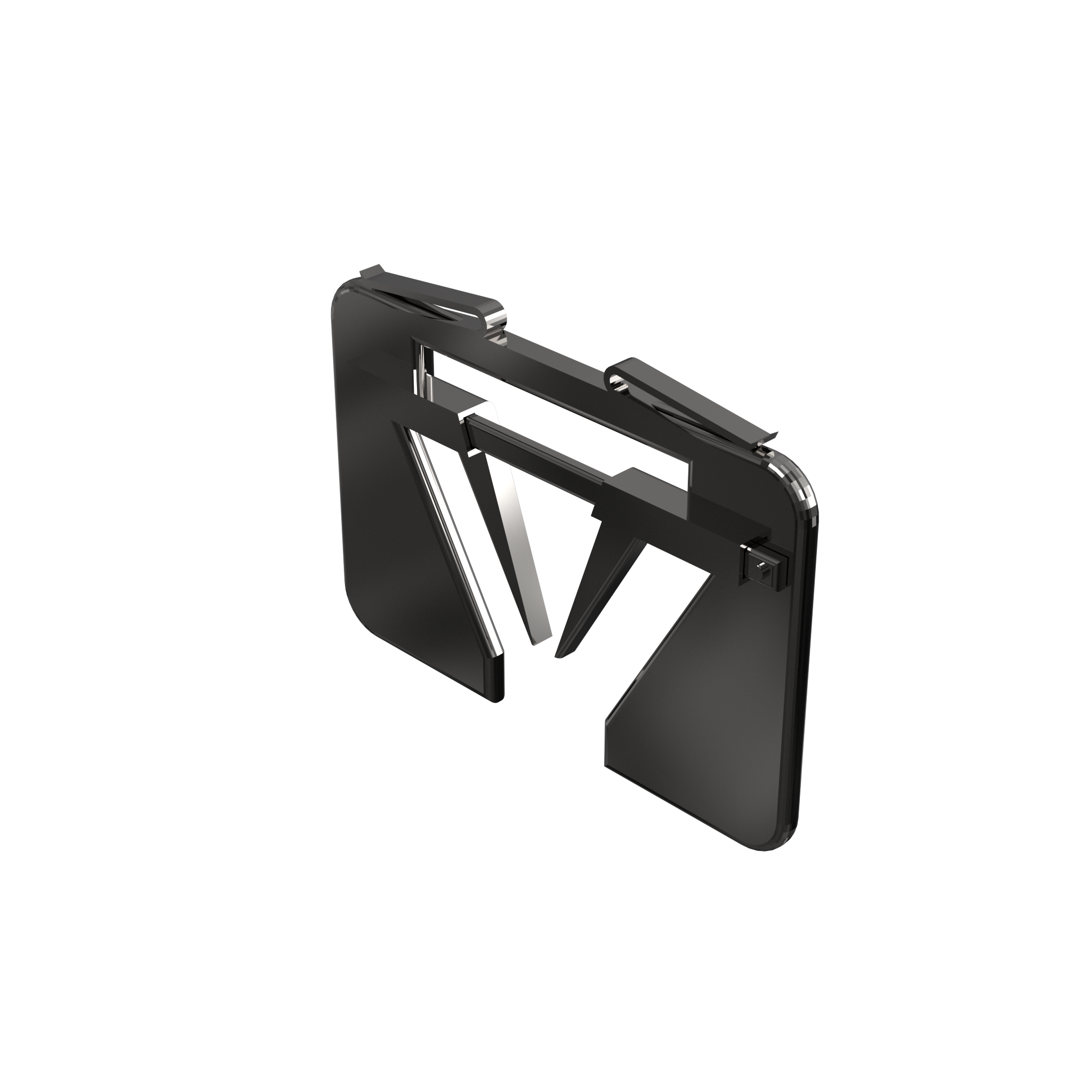 Angled view of the Tie Template in a professional steel finish